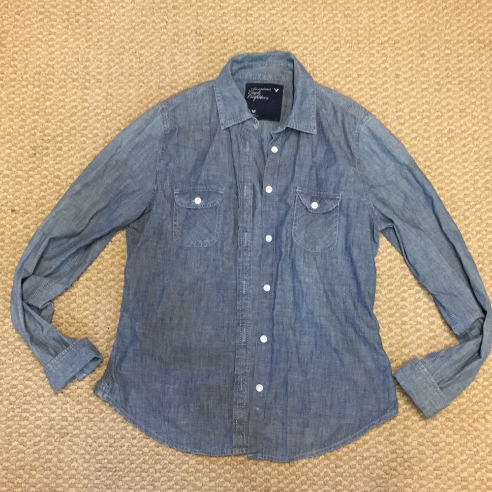 Denim color button down